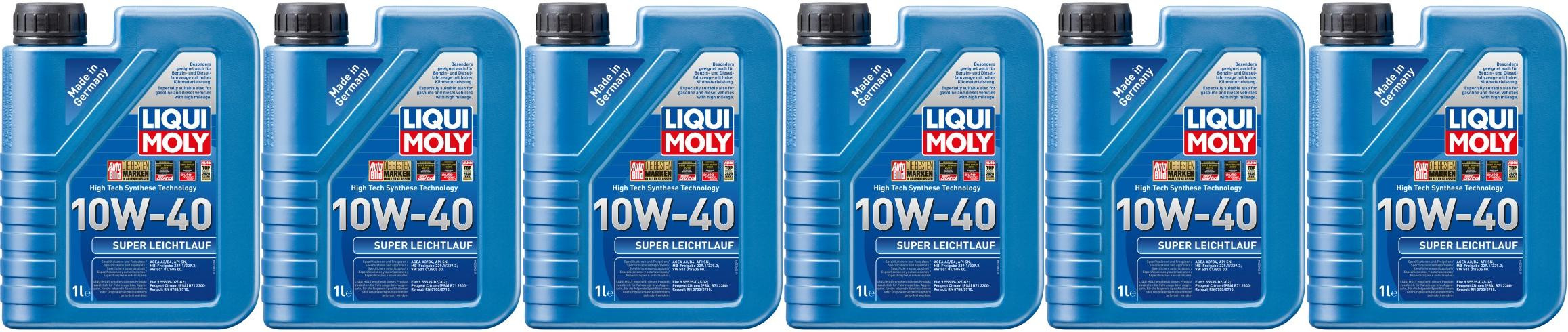 Liqui Moly 1300 Super Leichtlauföl 10W-40 Diesel & Benziner 6x 1l = 6 Liter