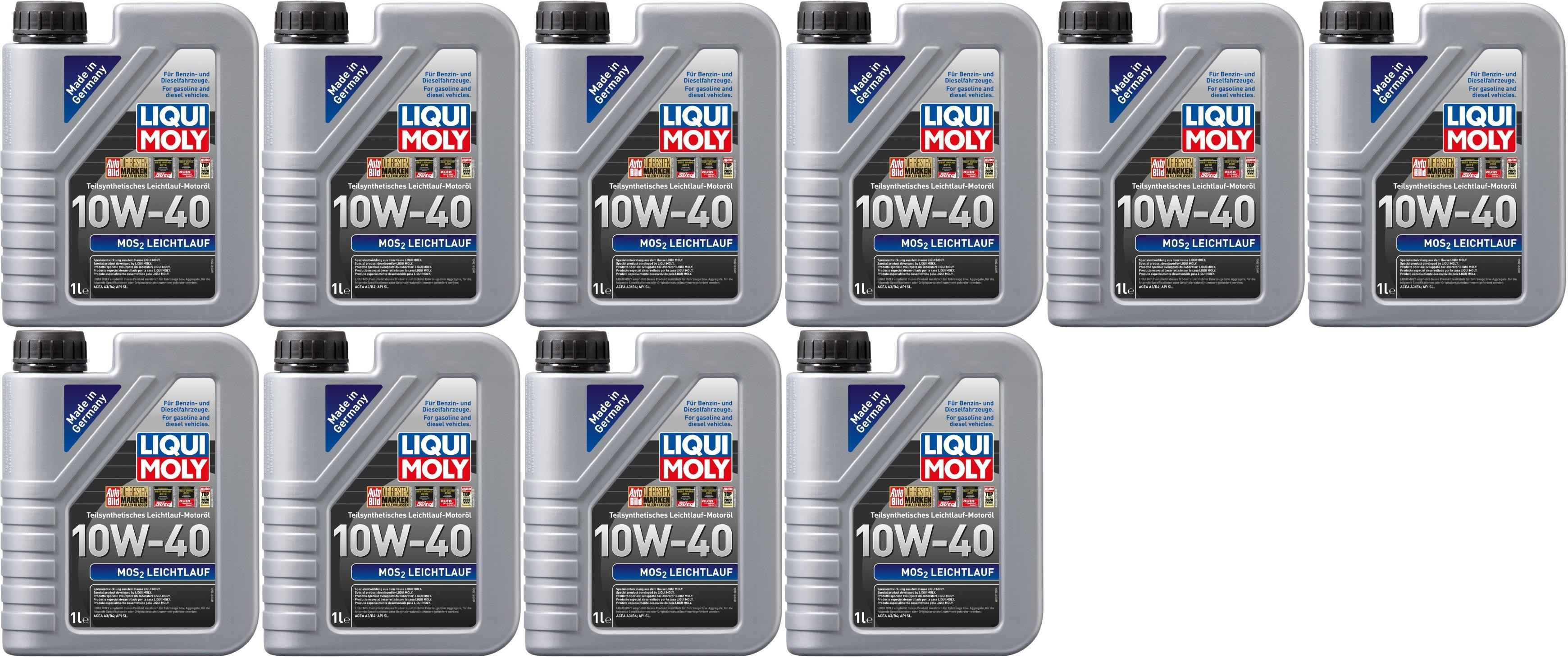 Liqui Moly 1091 MoS2 Leichtlauf Diesel & Benziner 10W-40 10x 1l = 10 Liter