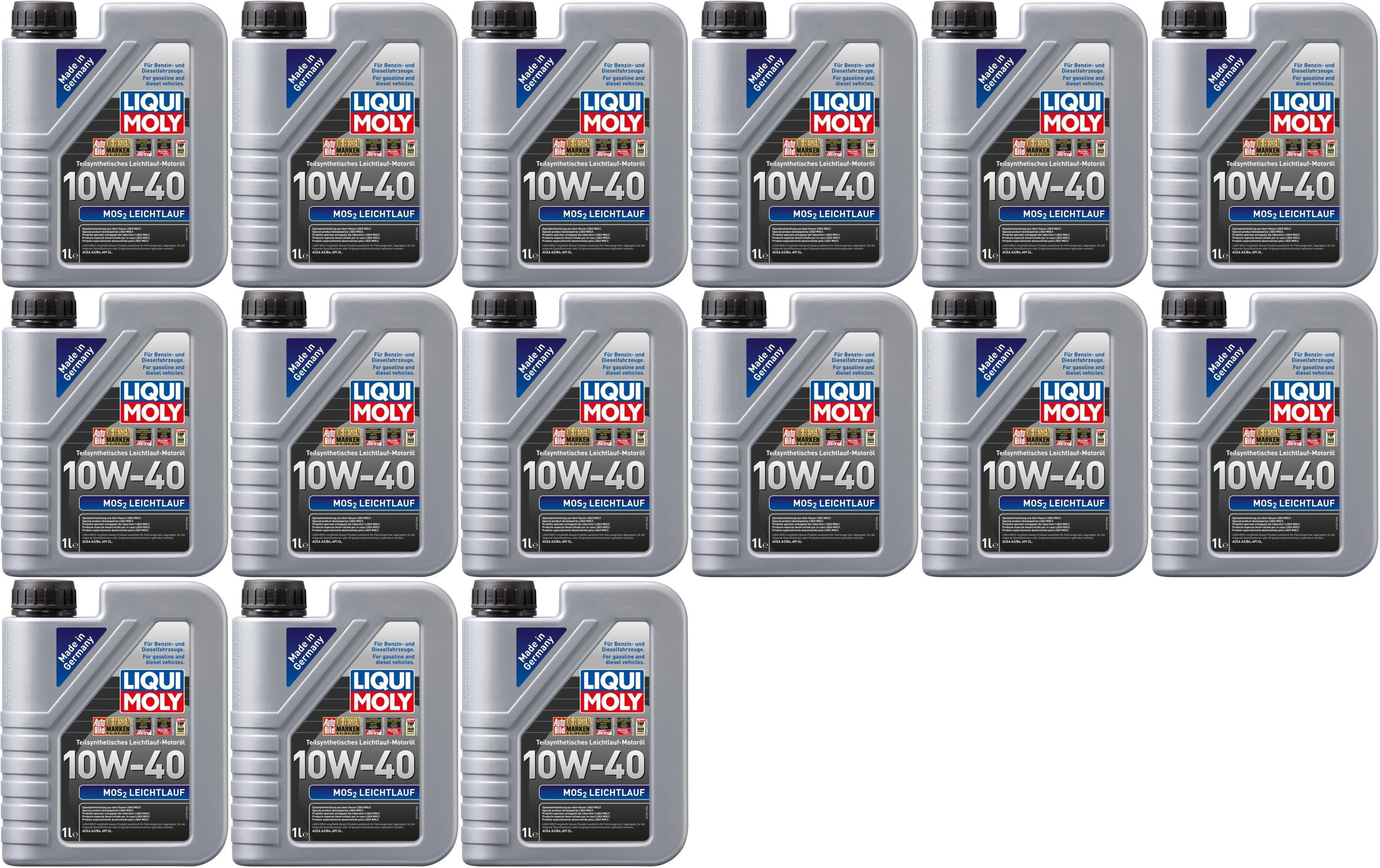 Liqui Moly 1091 MoS2 Leichtlauf Diesel & Benziner 10W-40 15x 1l = 15 Liter