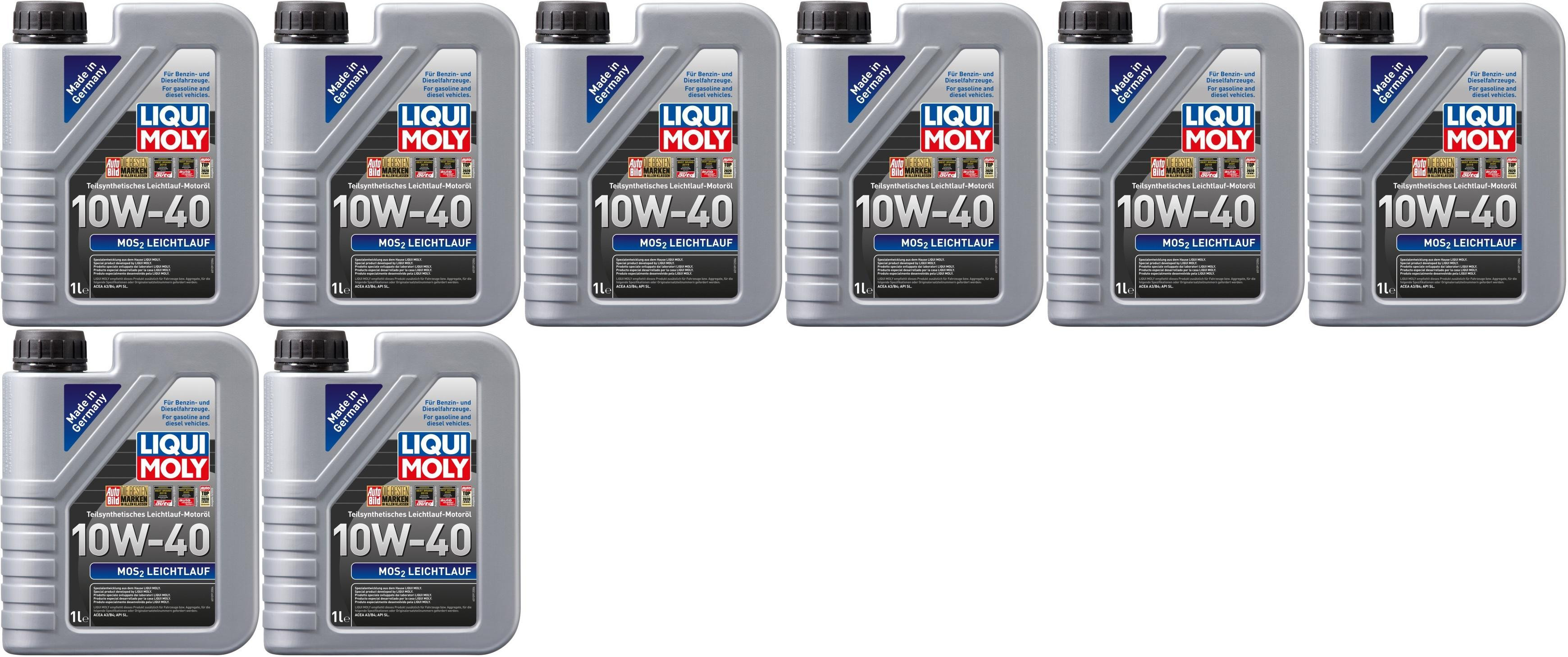 Liqui Moly 1091 MoS2 Leichtlauf Diesel & Benziner 10W-40 8x 1l = 8 Liter
