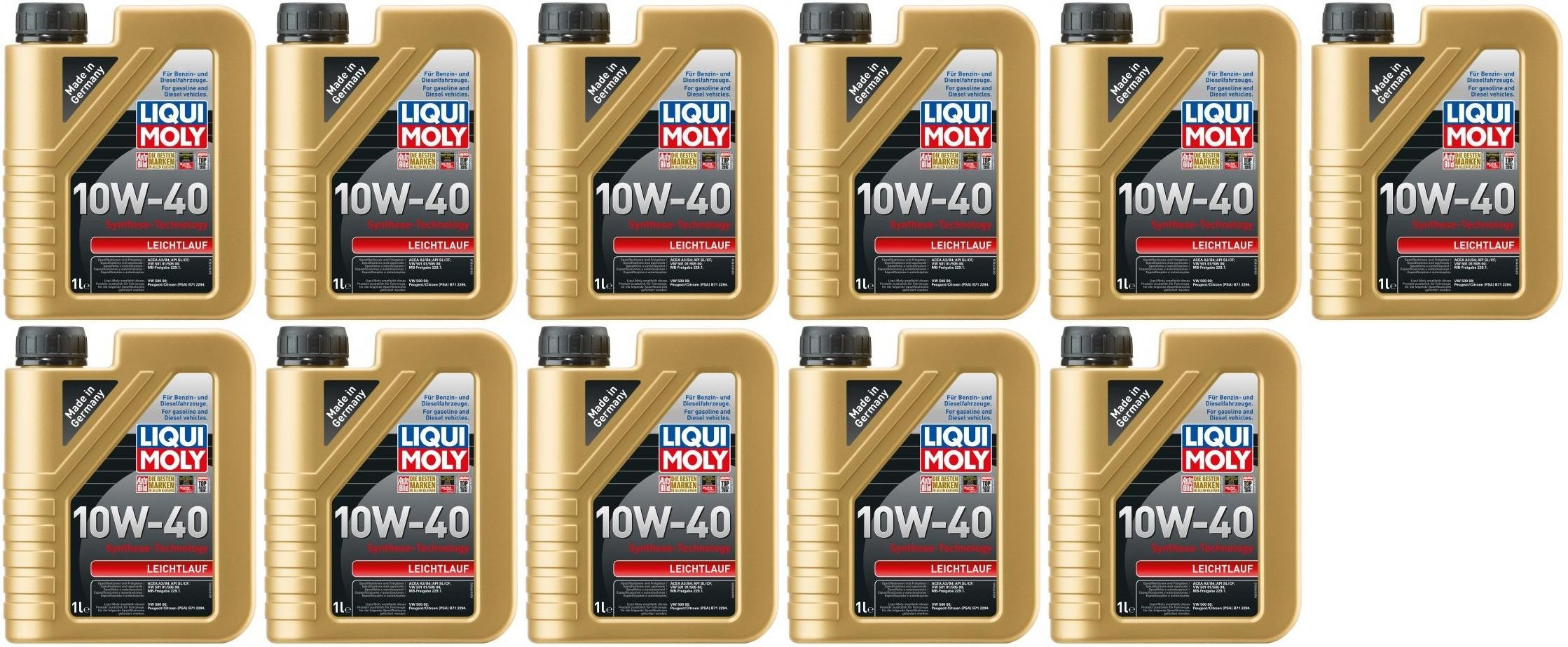 Liqui Moly 1317 Leichtlauf 10W-40 Diesel & Benziner Motoröliter 11x 1l=11 Liter
