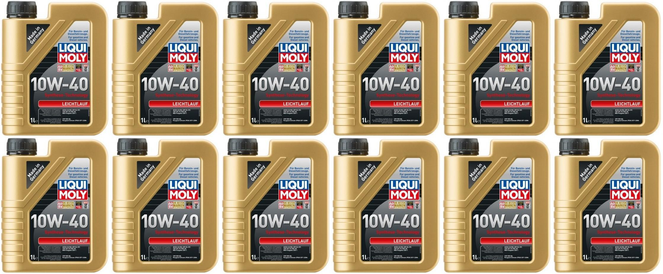 Liqui Moly 1317 Leichtlauf 10W-40 Diesel & Benziner Motoröliter 12x 1l=12 Liter