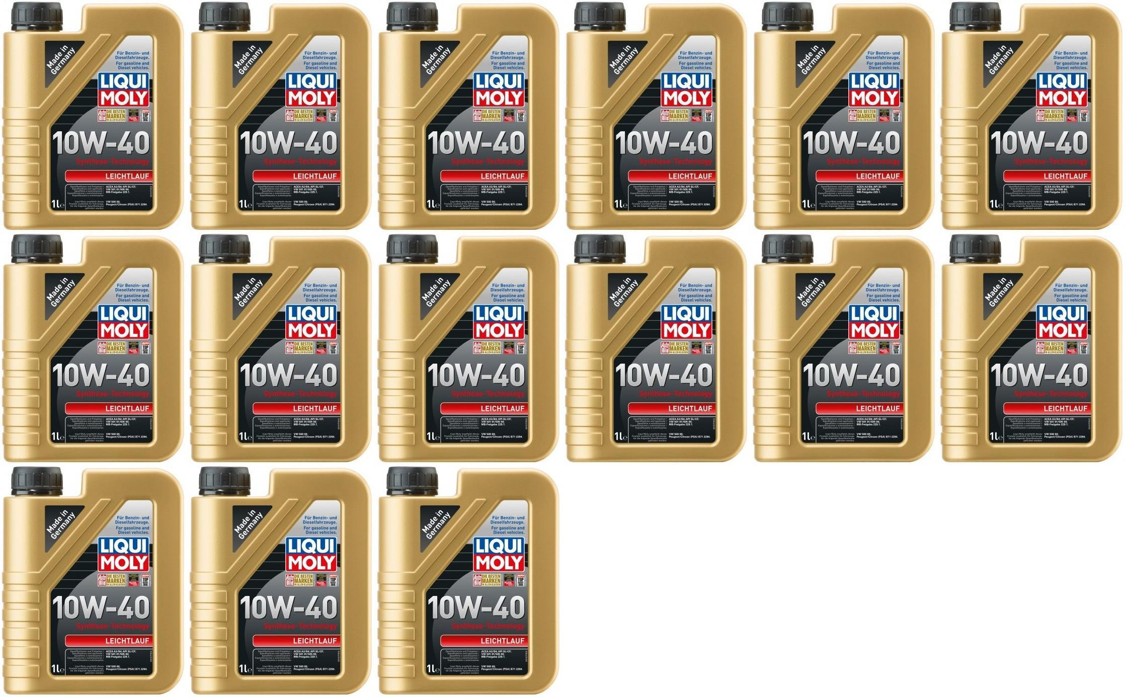 Liqui Moly 1317 Leichtlauf 10W-40 Diesel & Benziner Motoröliter 15x 1l=15 Liter