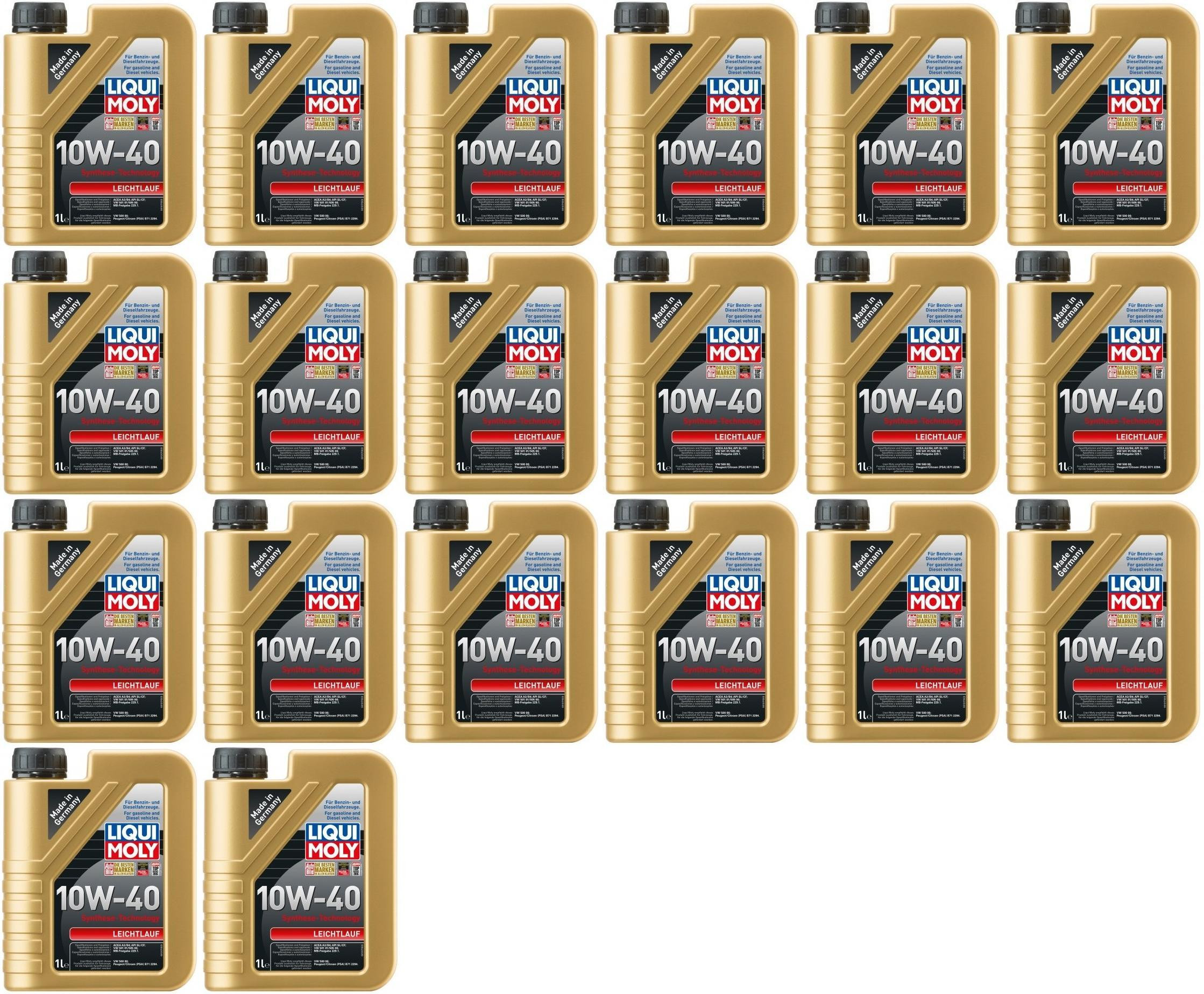 Liqui Moly 1317 Leichtlauf 10W-40 Diesel & Benziner Motoröliter 20x 1l=20 Liter