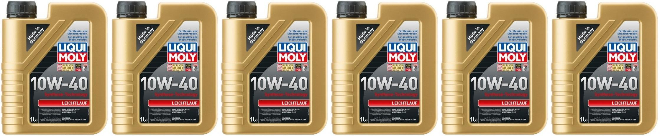 Liqui Moly 1317 Leichtlauf 10W-40 Diesel & Benziner Motoröliter 6x 1l = 6 Liter