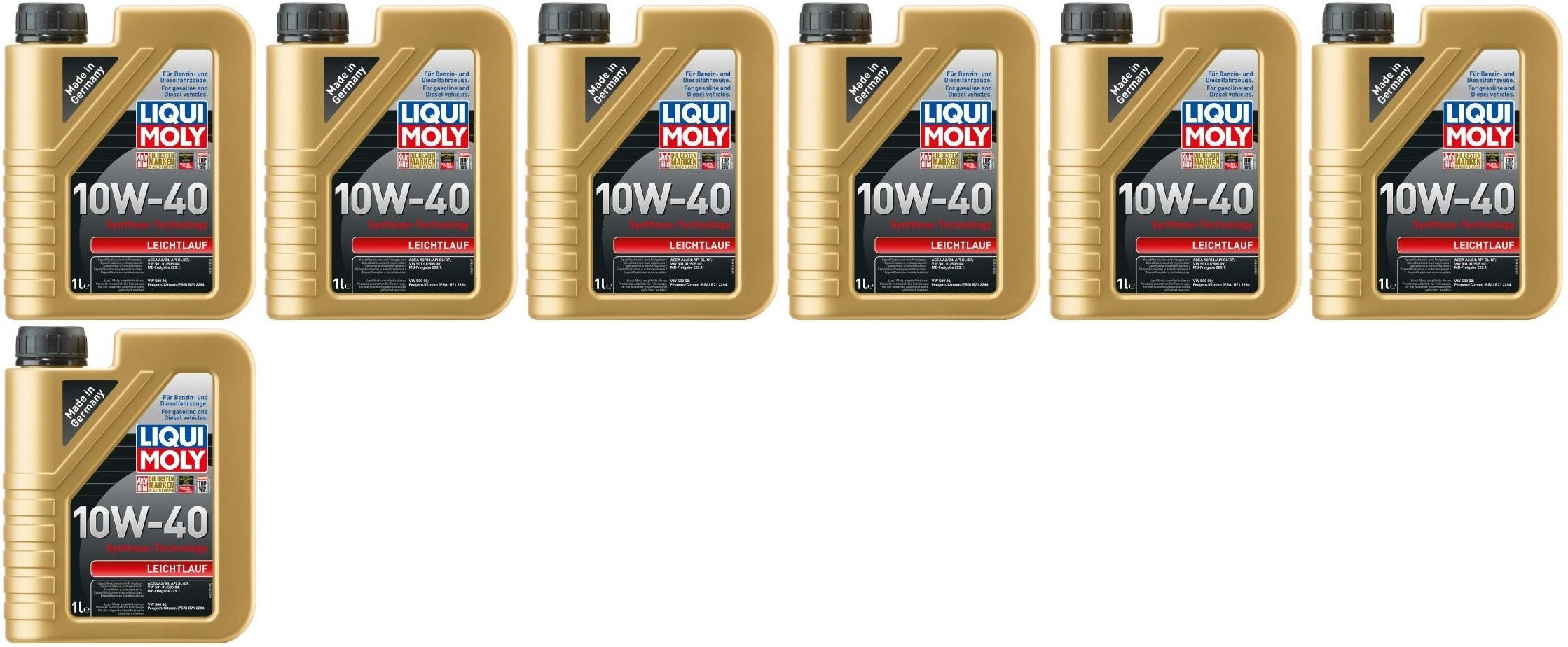 Liqui Moly 1317 Leichtlauf 10W-40 Diesel & Benziner Motoröliter 7x 1l = 7 Liter