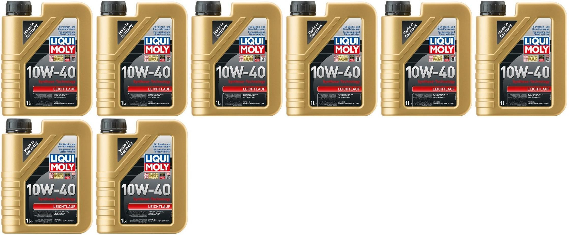 Liqui Moly 1317 Leichtlauf 10W-40 Diesel & Benziner Motoröliter 8x 1l = 8 Liter