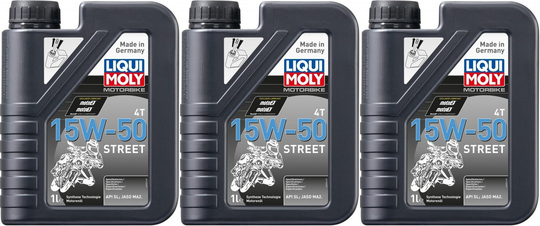 Liqui Moly 2555 Racing 4T 15W-50 Motorrad Motoröl 3x 1l = 3 Liter