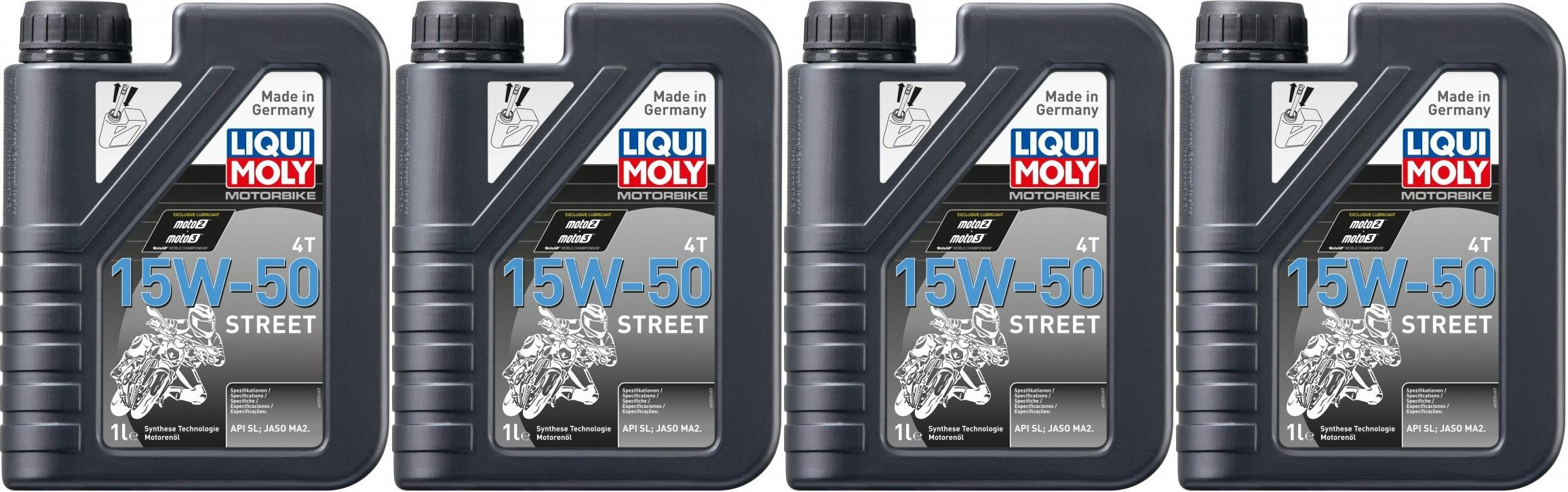 Liqui Moly 2555 Racing 4T 15W-50 Motorrad Motoröl 4x 1l = 4 Liter
