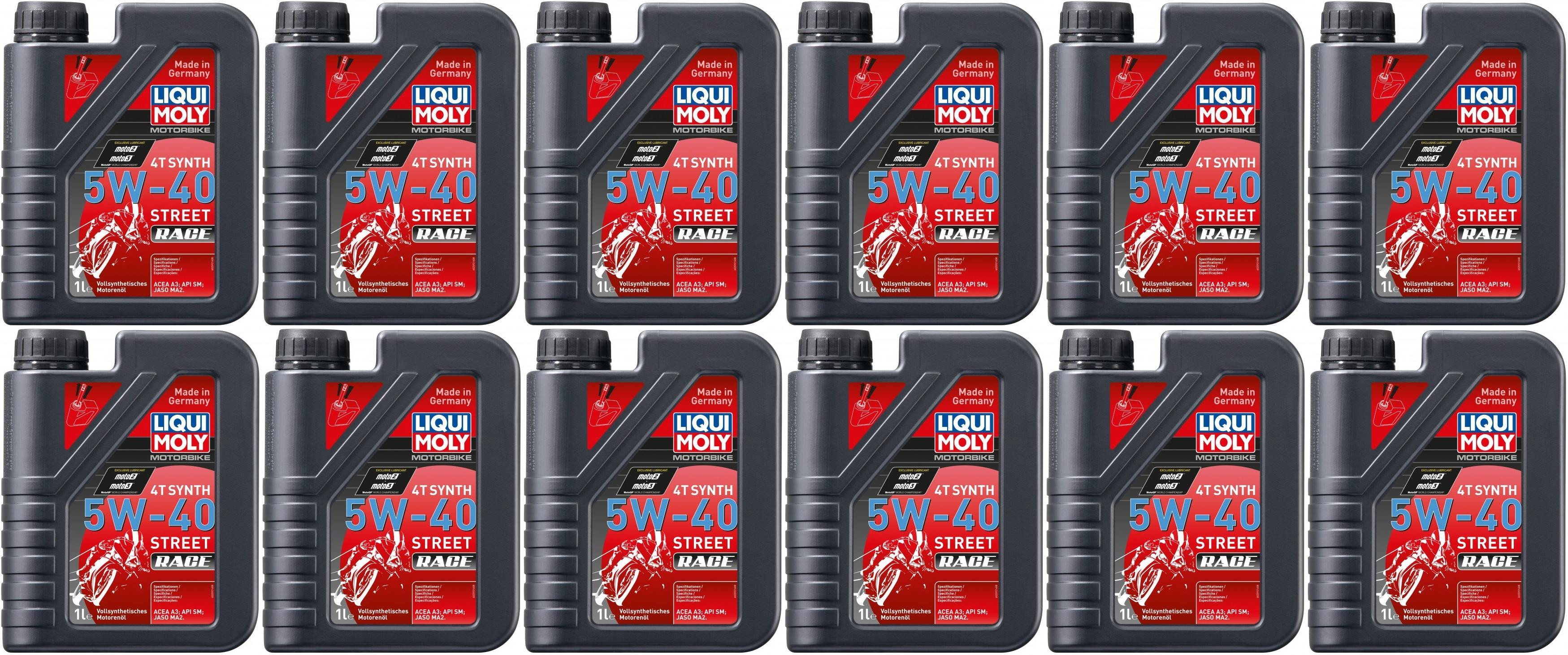 Liqui Moly 2592 Racing Synth 4T Motorrad Motoröl 5W-40 12x 1l = 12 Liter