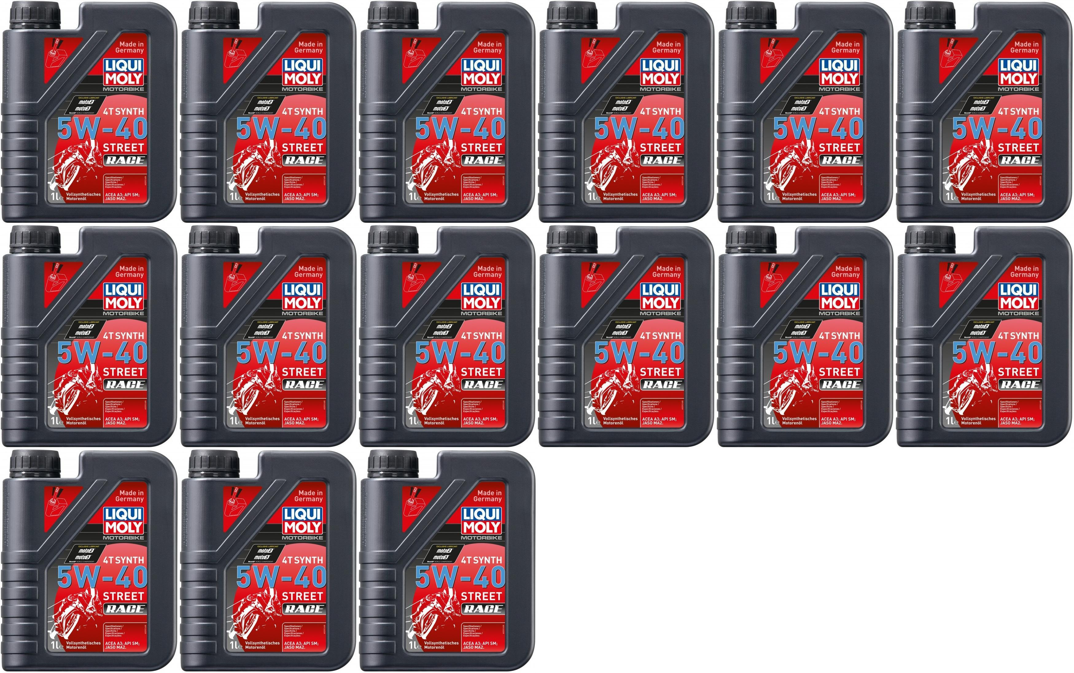 Liqui Moly 2592 Racing Synth 4T Motorrad Motoröl 5W-40 15x 1l = 15 Liter