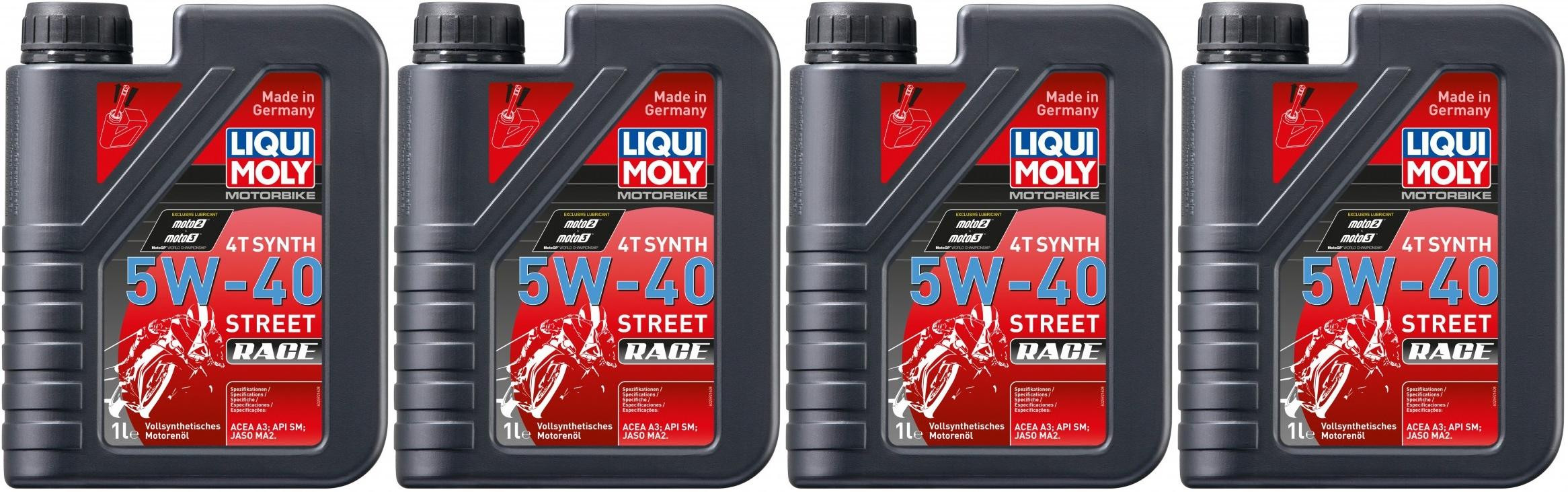 Liqui Moly 2592 Racing Synth 4T Motorrad Motoröl 5W-40 4x 1l = 4 Liter
