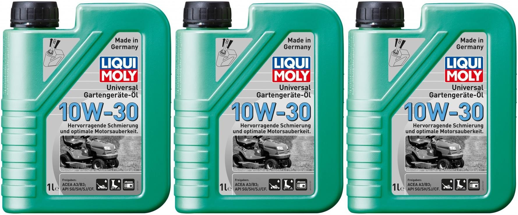 Liqui Moly 1273 Universal Gartengeräte-Öl 10W-30 Motoröl 3x 1l = 3 Liter