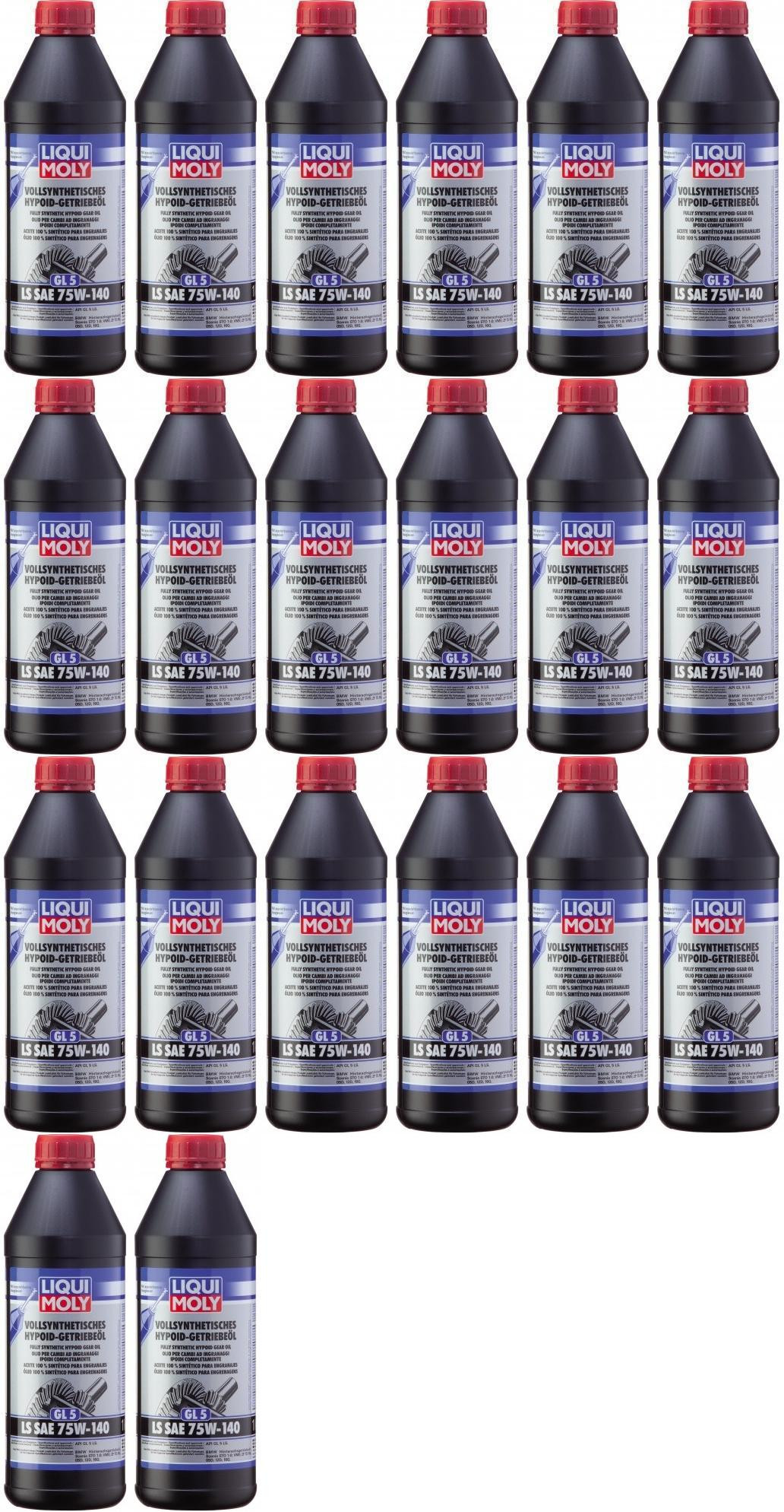 Liqui Moly 4421 Vollsynthetisches Hypoid-Getriebeöl GL5 LS 75W-140 20x1l=20Liter