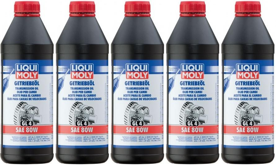 Liqui Moly 1020 Getriebeöl (GL4) SAE 80W 5x 1l = 5 Liter