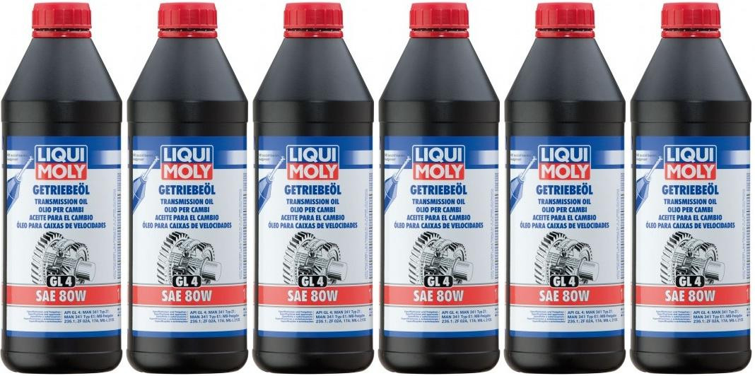 Liqui Moly 1020 Getriebeöl (GL4) SAE 80W 6x 1l = 6 Liter