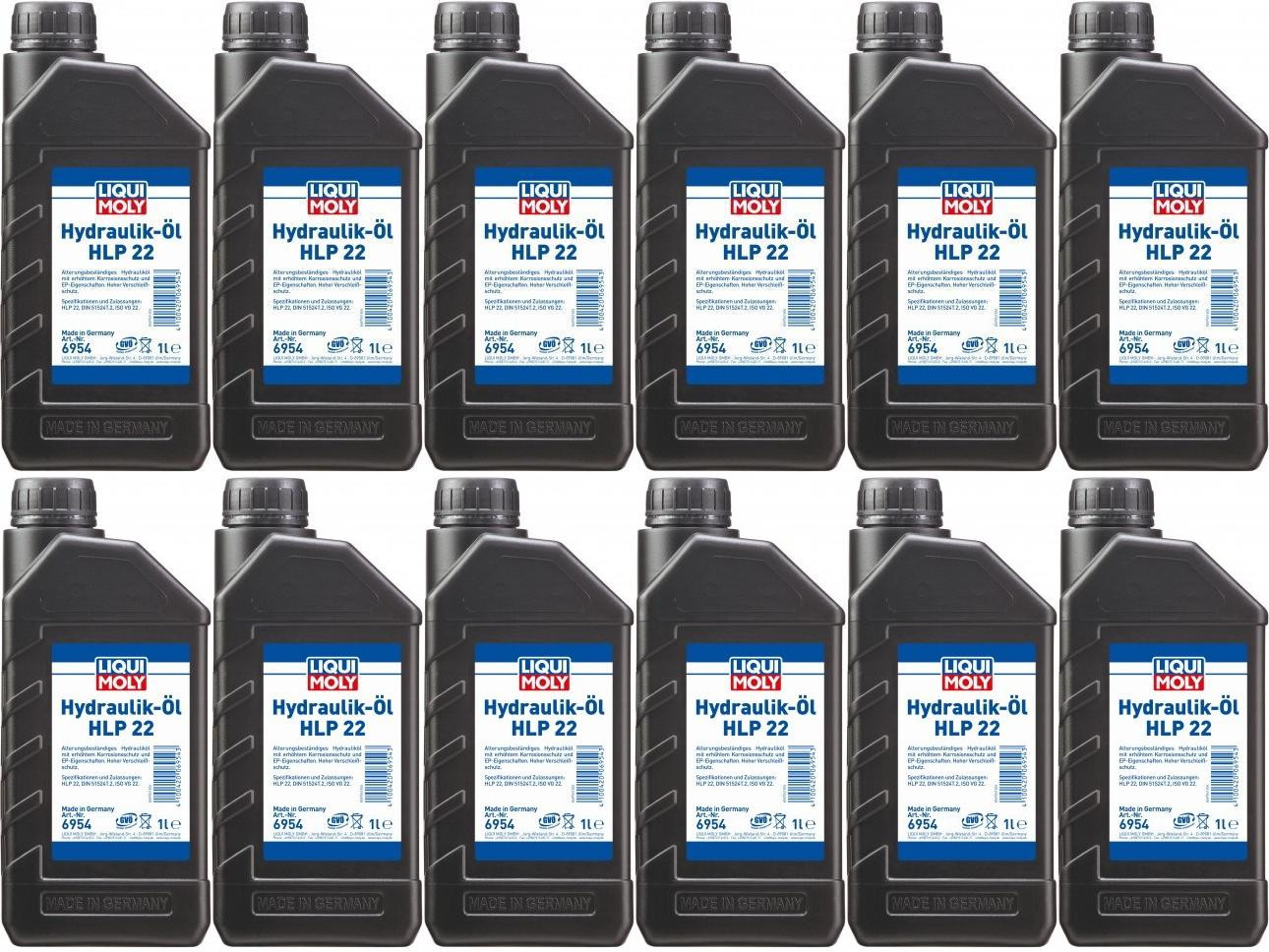 Liqui Moly 6954 Hydrauliköl HLP 22 12x 1l = 12 Liter
