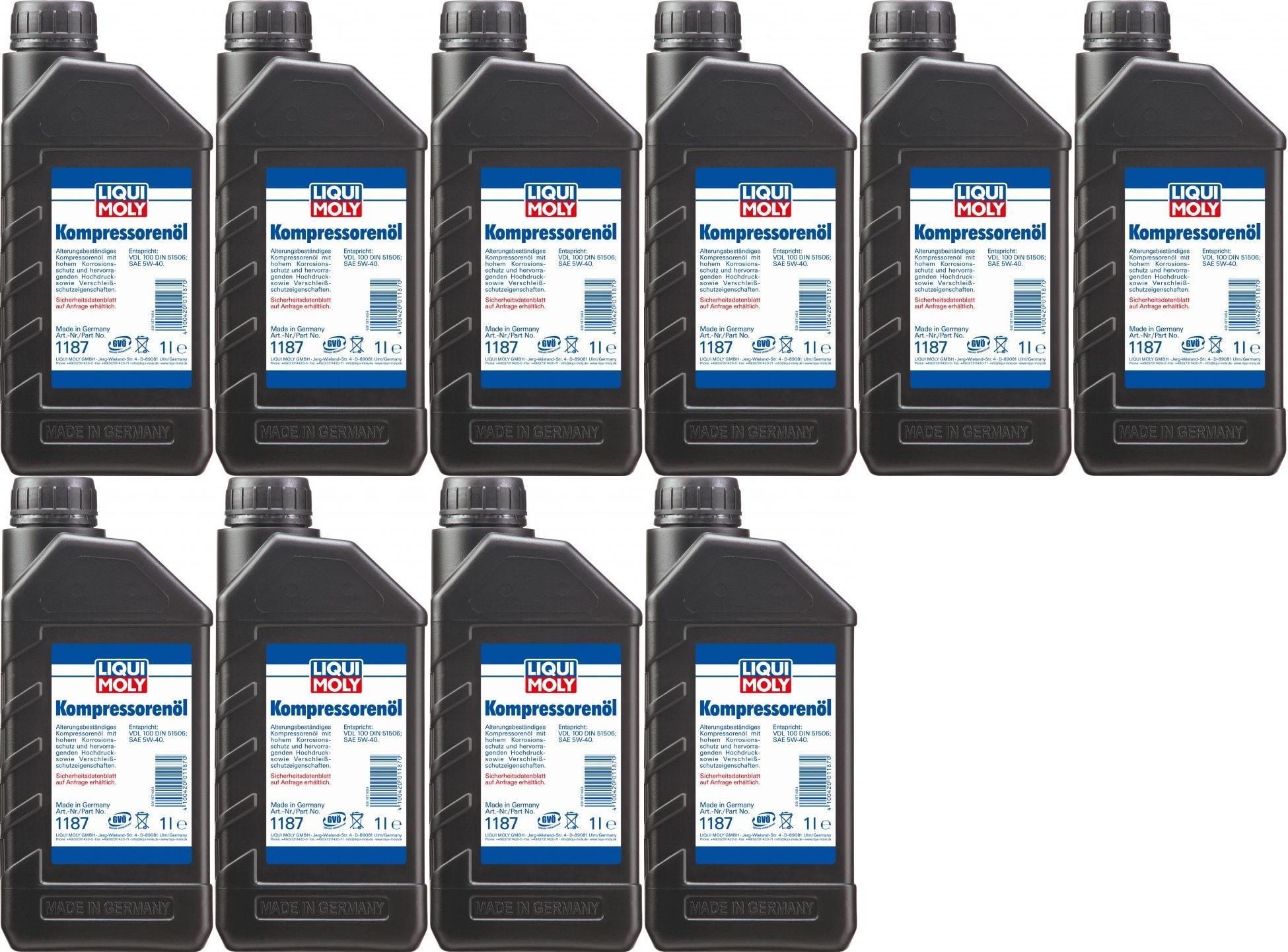 Liqui Moly 1187 Kompressorenöl 10x 1l = 10 Liter
