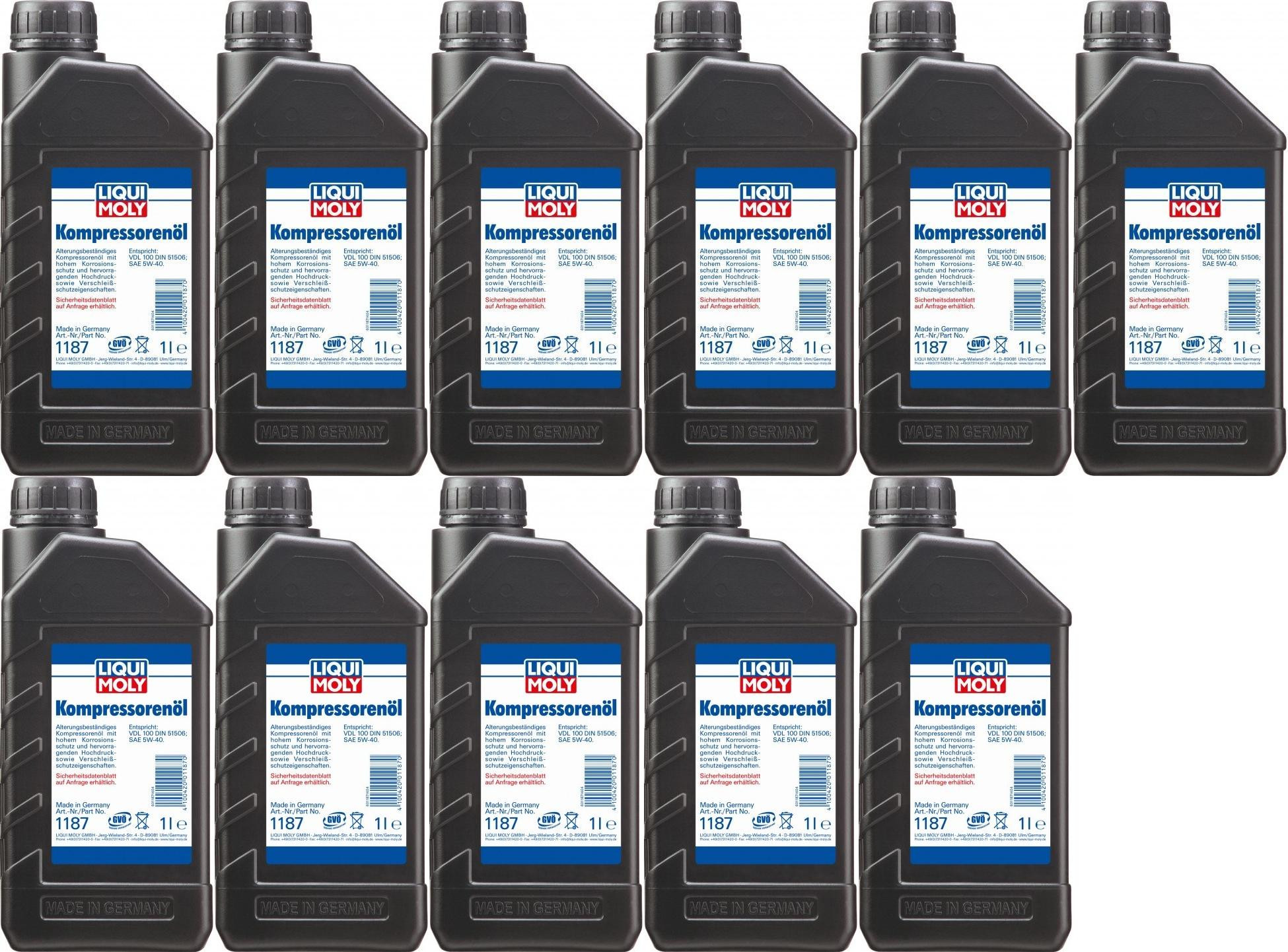 Liqui Moly 1187 Kompressorenöl 11x 1l = 11 Liter