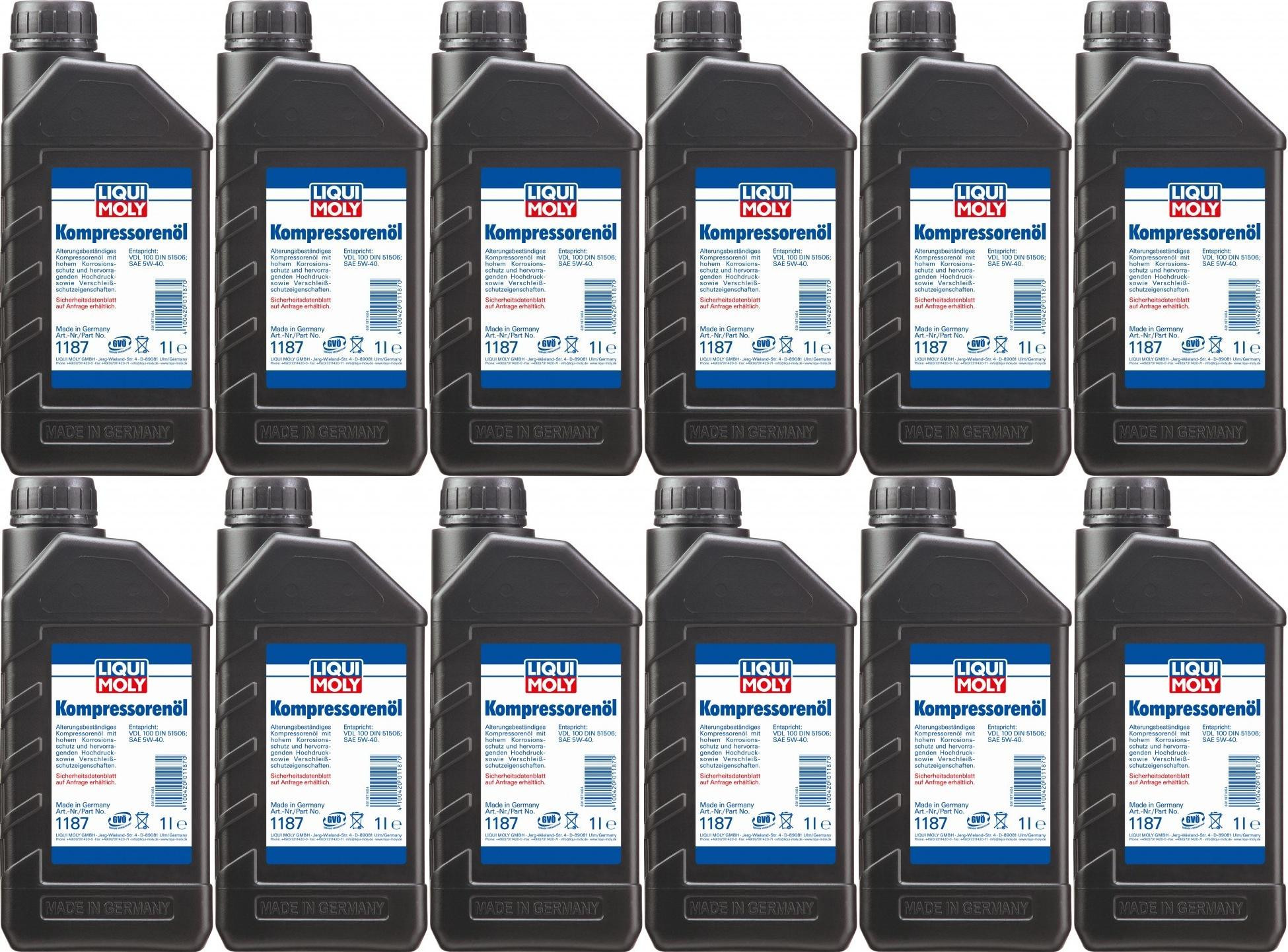 Liqui Moly 1187 Kompressorenöl 12x 1l = 12 Liter
