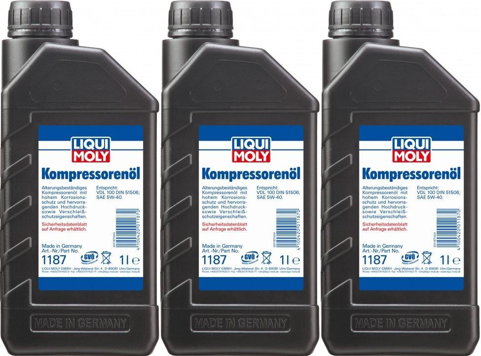 Liqui Moly 1187 Kompressorenöl 3x 1l = 3 Liter