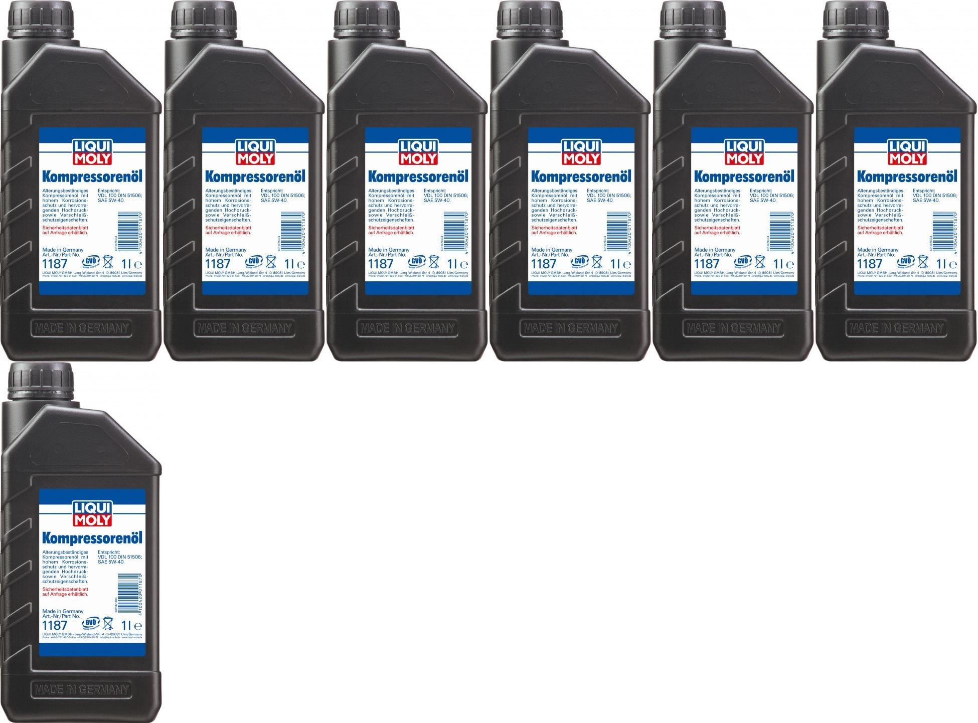 Liqui Moly 1187 Kompressorenöl 7x 1l = 7 Liter