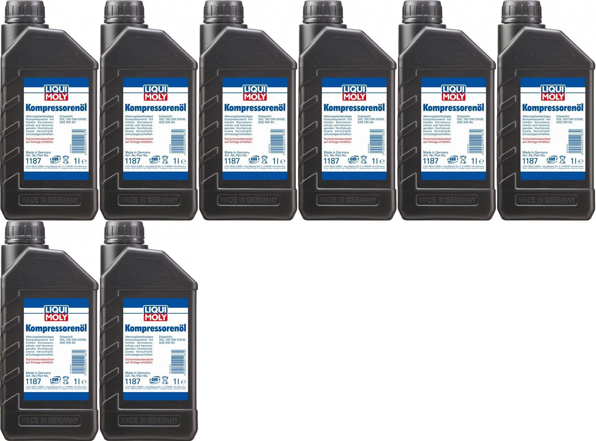 Liqui Moly 1187 Kompressorenöl 8x 1l = 8 Liter