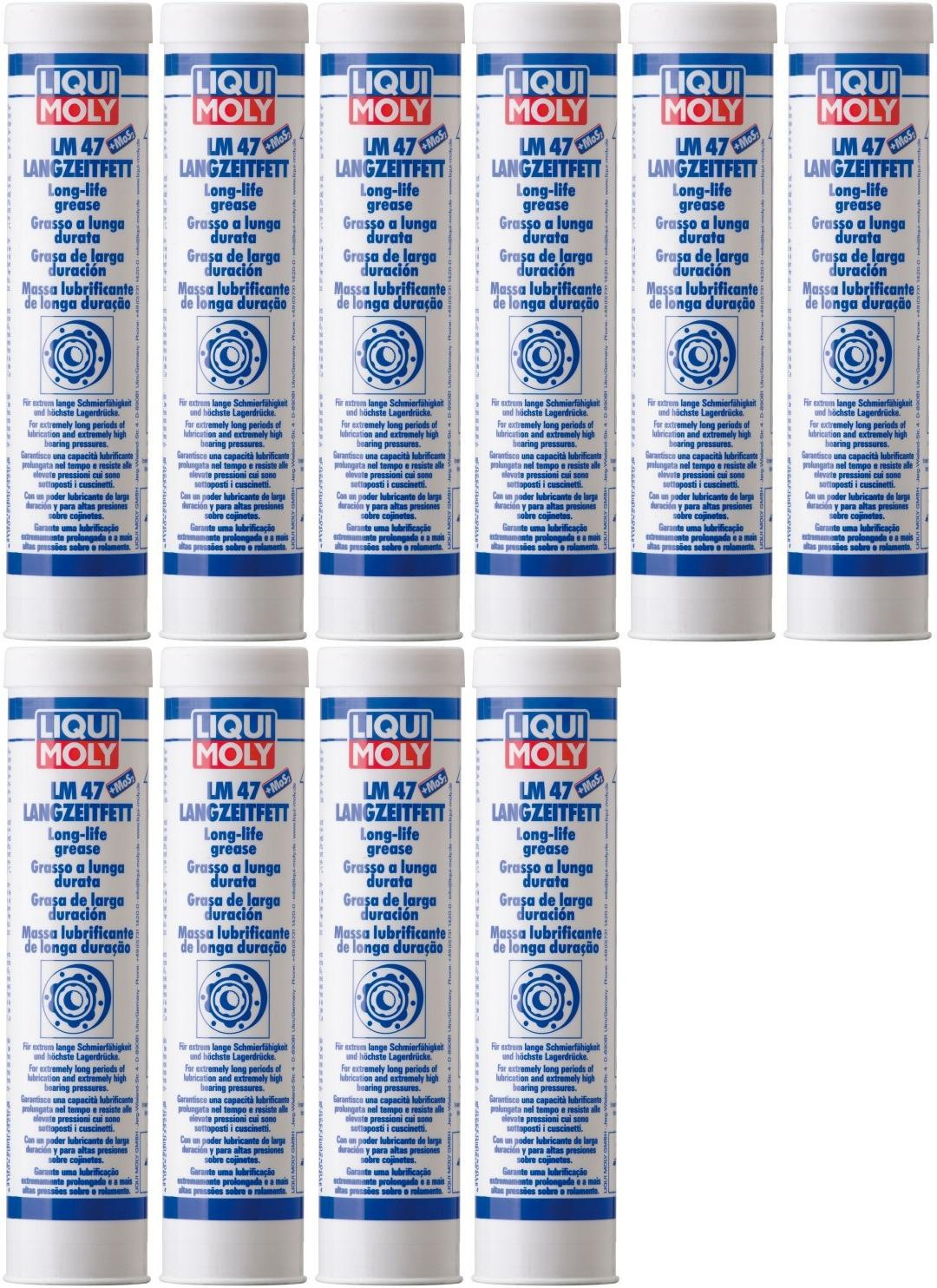 Liqui Moly 3520 LM 47 Langzeitfett + MoS2 Fett Kartusche 10x 400 Gramm