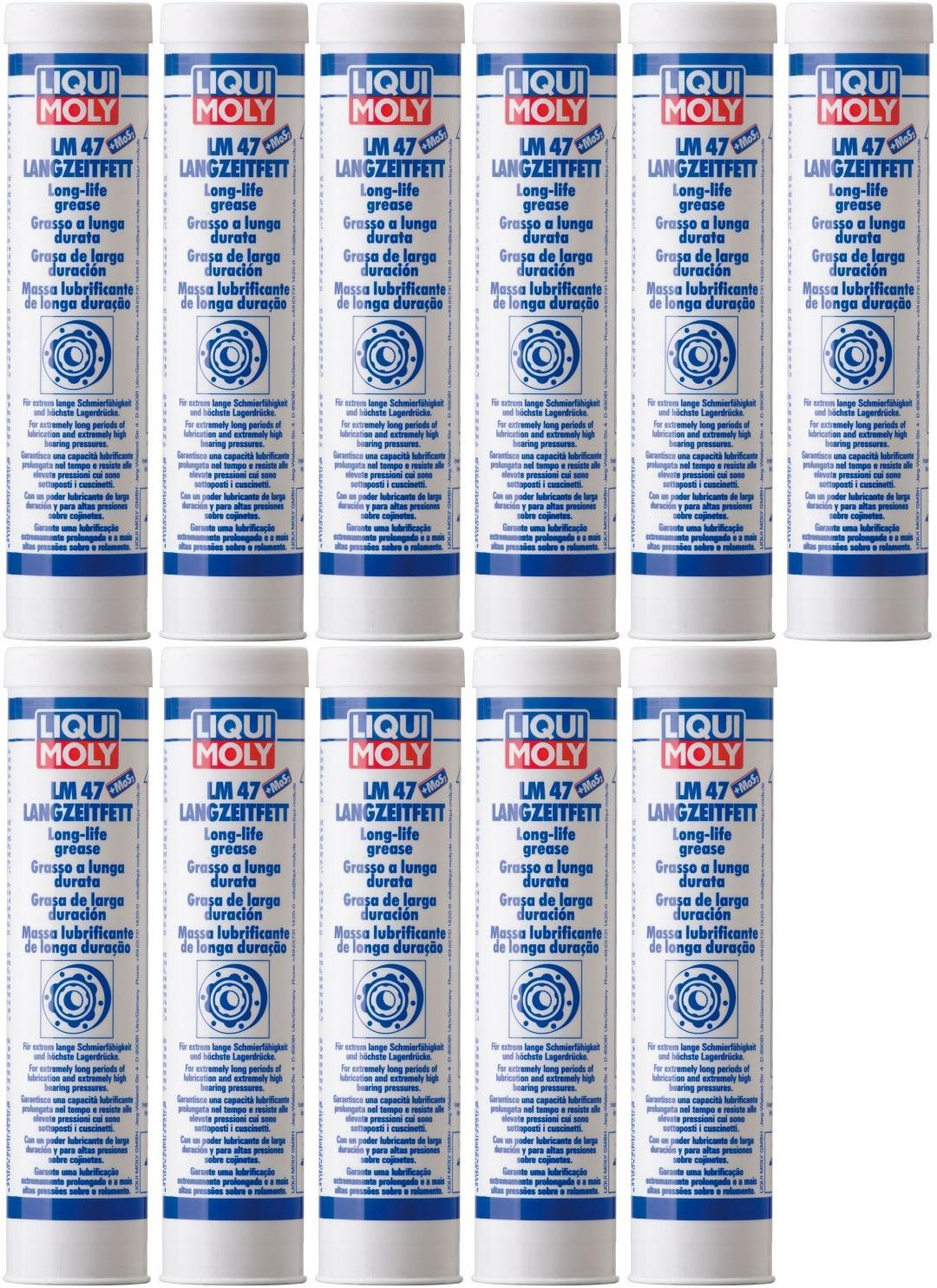 Liqui Moly 3520 LM 47 Langzeitfett + MoS2 Fett Kartusche 11x 400 Gramm