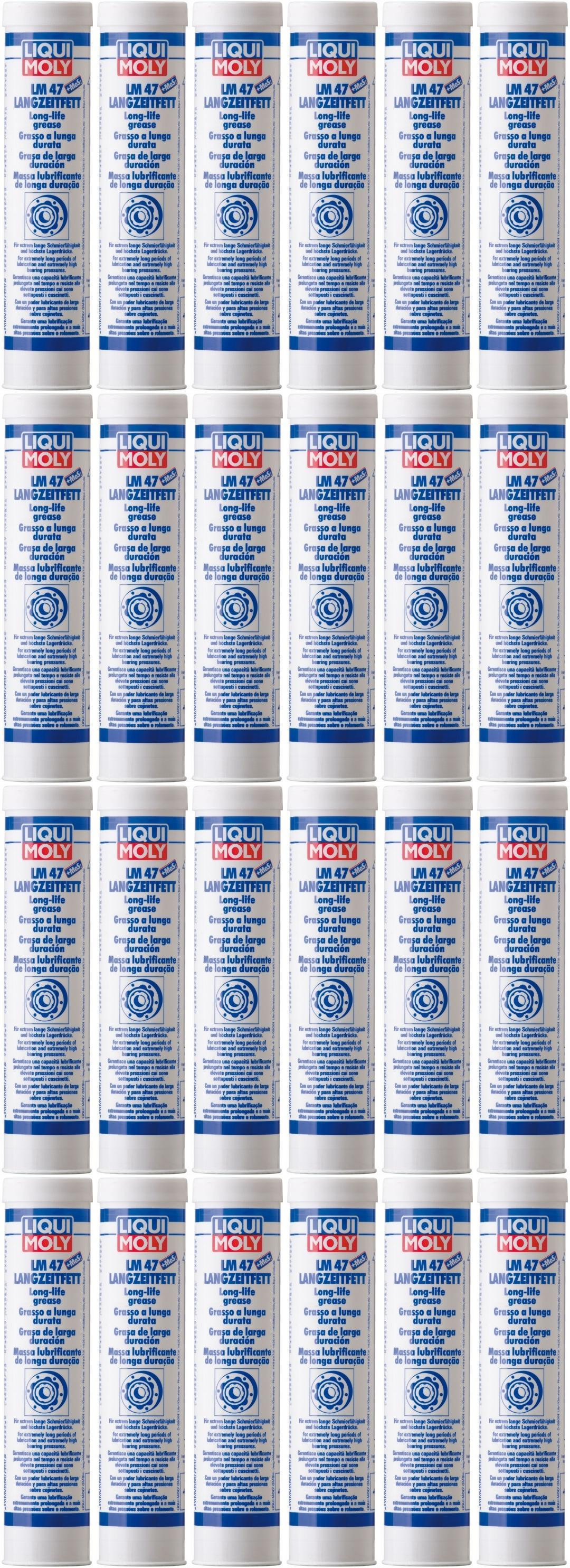 Liqui Moly 3520 LM 47 Langzeitfett + MoS2 Fett Kartusche 24x 400 Gramm