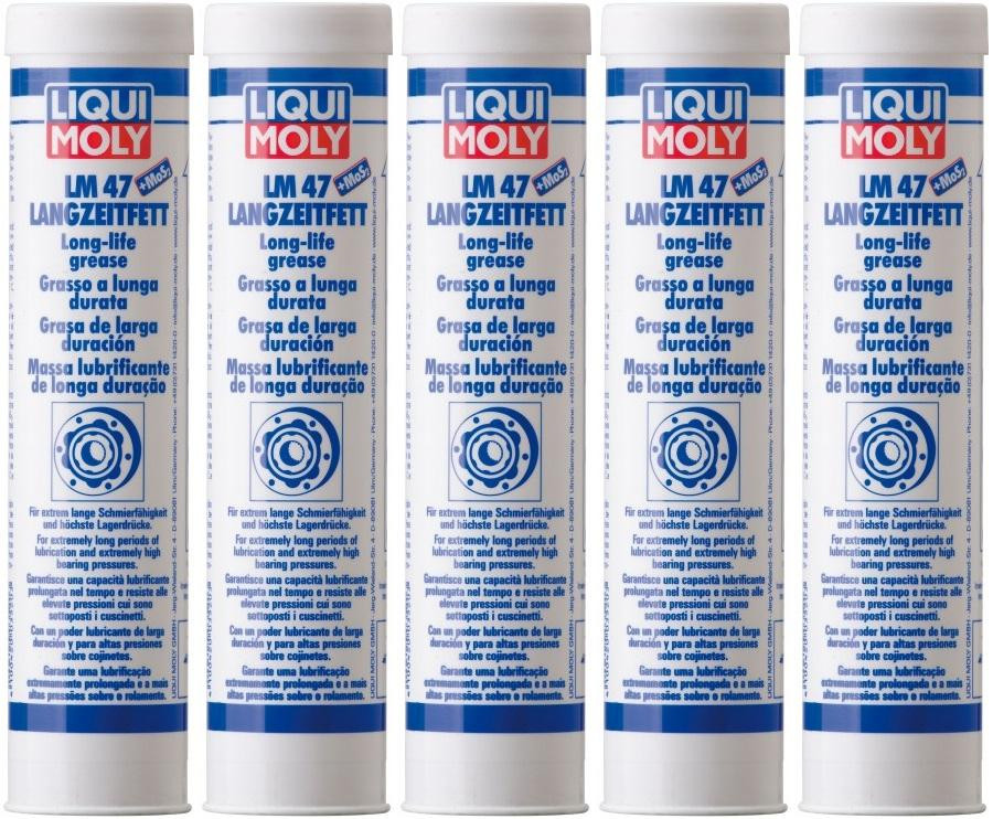 Liqui Moly 3520 LM 47 Langzeitfett + MoS2 Fett Kartusche 5x 400 Gramm