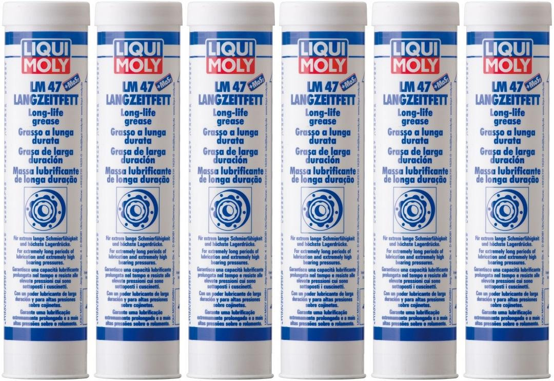 Liqui Moly 3520 LM 47 Langzeitfett + MoS2 Fett Kartusche 6x 400 Gramm