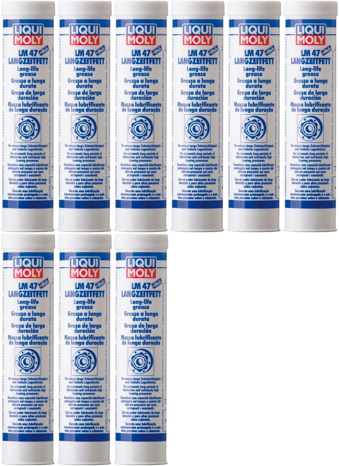 Liqui Moly 3520 LM 47 Langzeitfett + MoS2 Fett Kartusche 9x 400 Gramm