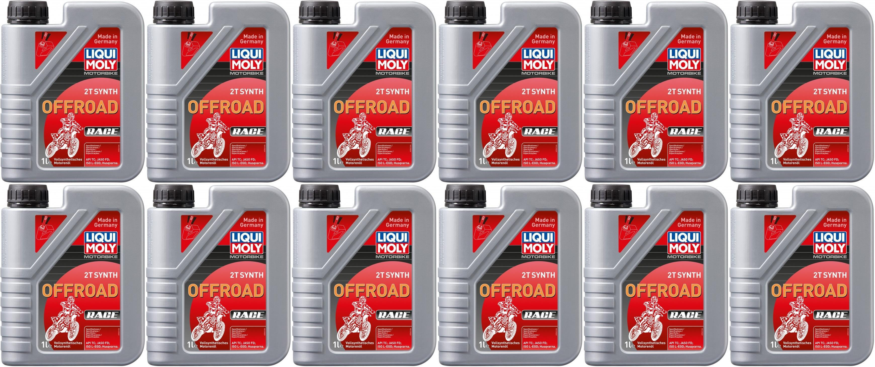 Liqui Moly 3063 Motorbike 2T Synth Offroad Race Motoröl 12x 1l = 12 Liter
