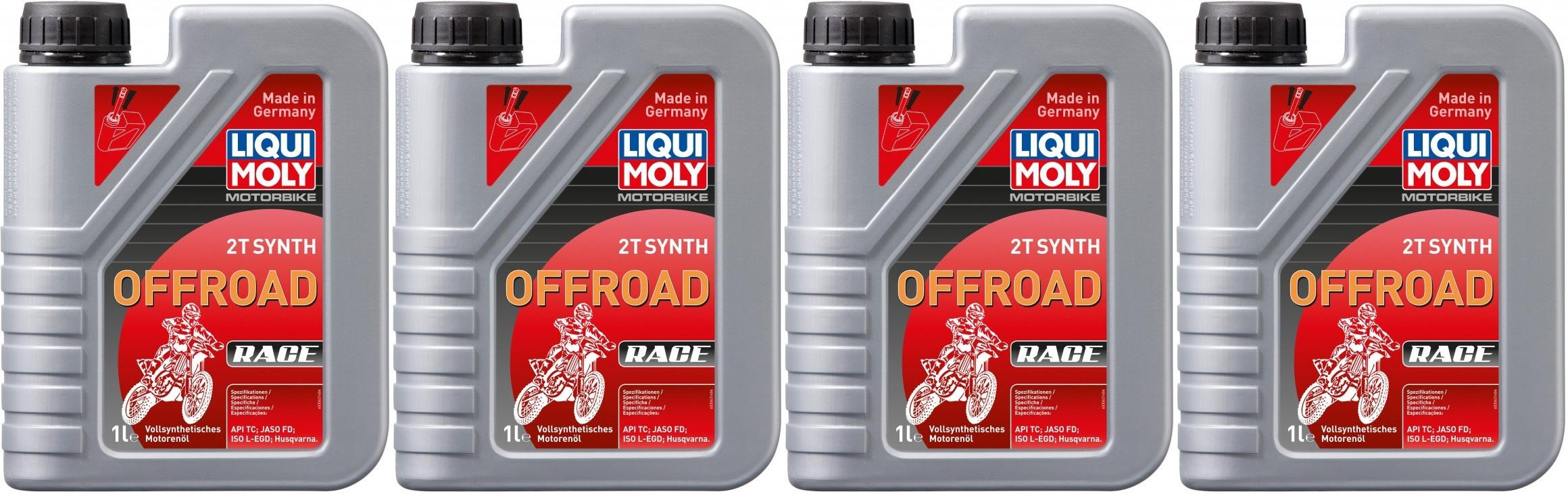 Liqui Moly 3063 Motorbike 2T Synth Offroad Race Motorrad Motoröl 4x 1l = 4 Liter
