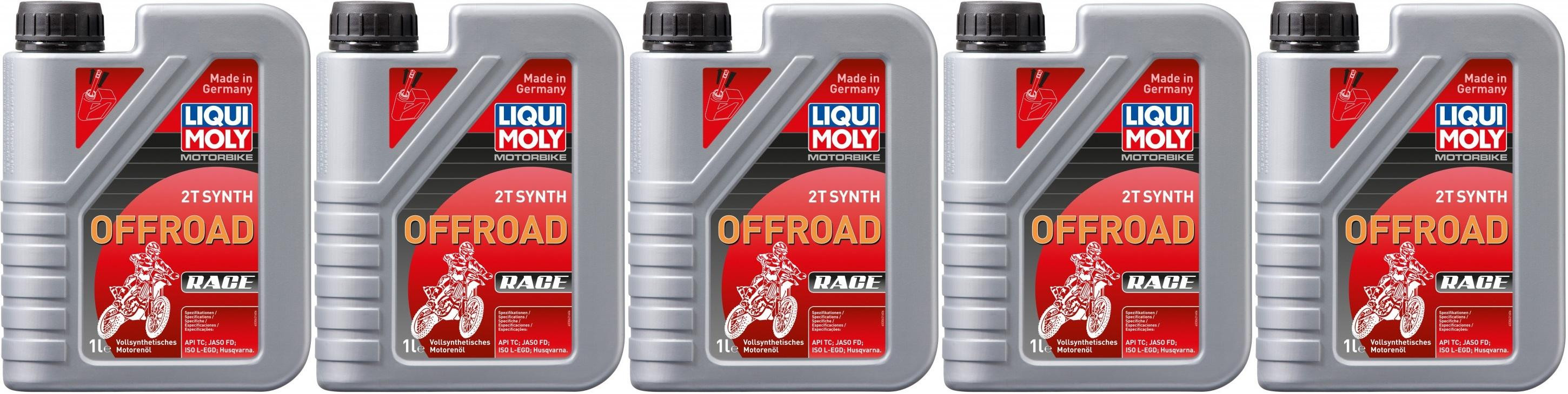 Liqui Moly 3063 Motorbike 2T Synth Offroad Race Motorrad Motoröl 5x 1l = 5 Liter