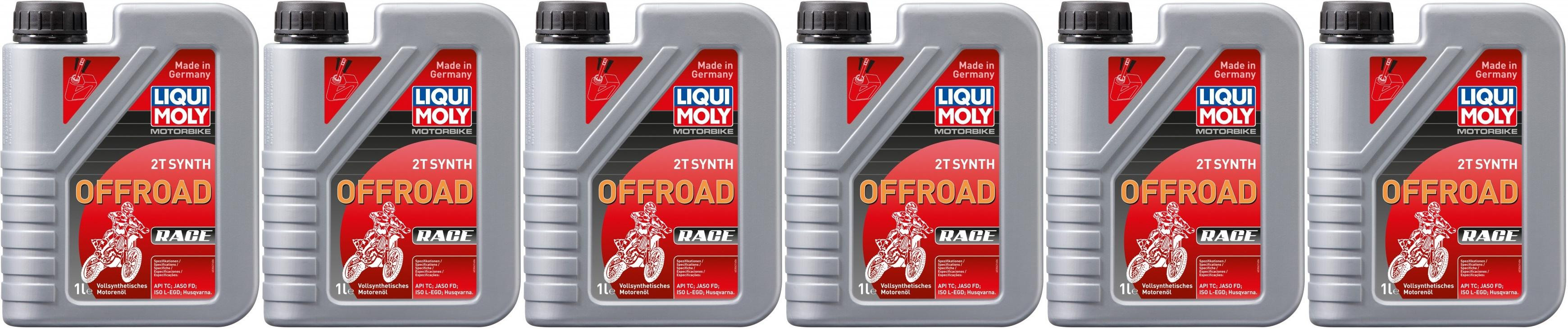 Liqui Moly 3063 Motorbike 2T Synth Offroad Race Motorrad Motoröl 6x 1l = 6 Liter