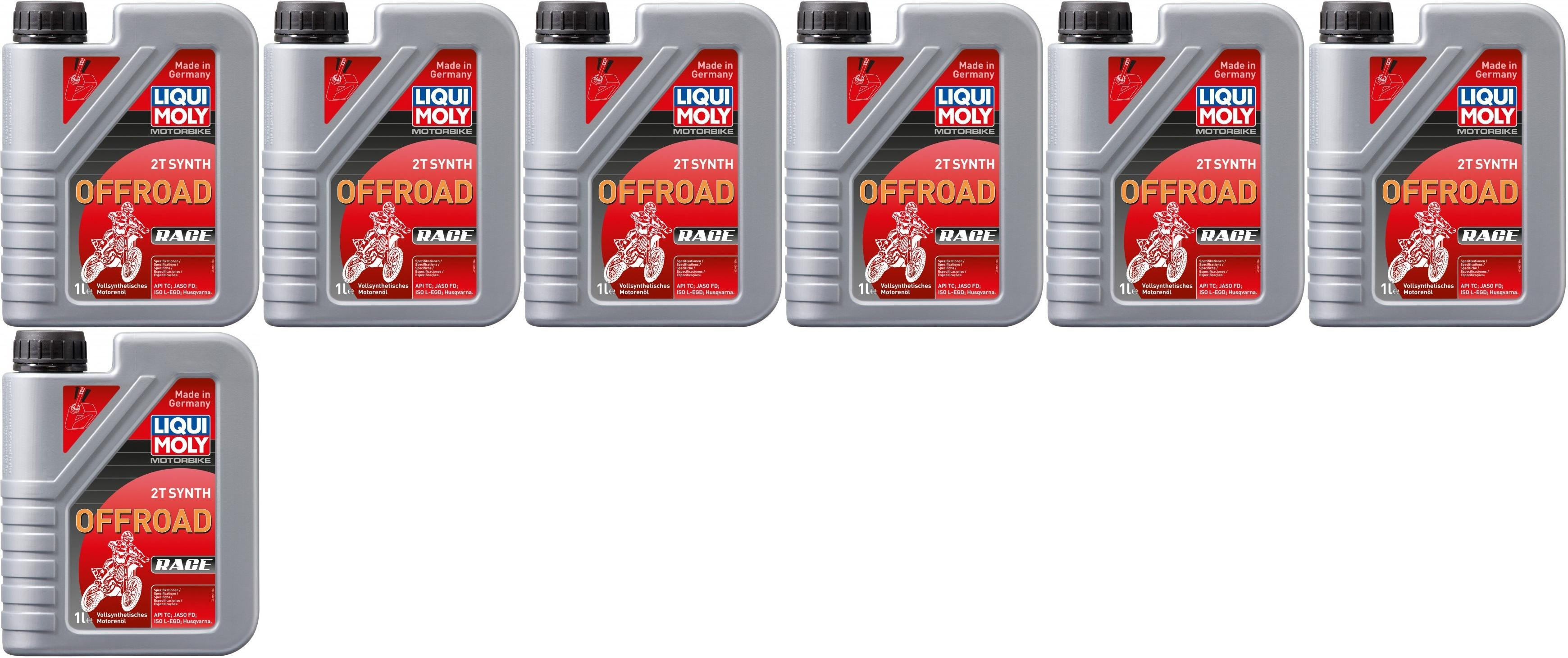 Liqui Moly 3063 Motorbike 2T Synth Offroad Race Motorrad Motoröl 7x 1l = 7 Liter