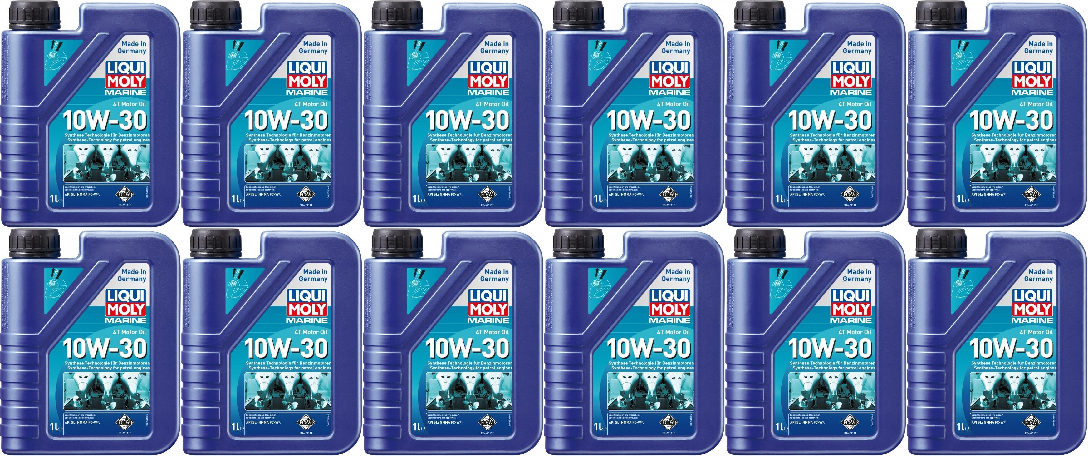Liqui Moly 25022 Marine 4T Motor Oil 10W-30 12x 1l = 12 Liter