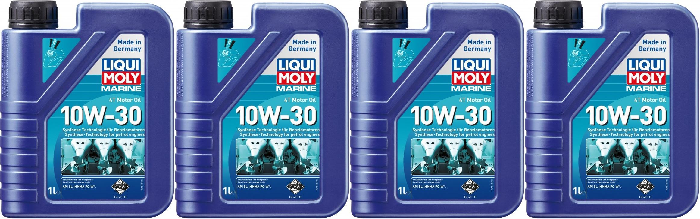 Liqui Moly 25022 Marine 4T Motor Oil 10W-30 4x 1l = 4 Liter