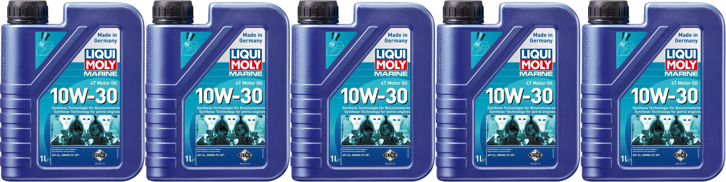 Liqui Moly 25022 Marine 4T Motor Oil 10W-30 5x 1l = 5 Liter