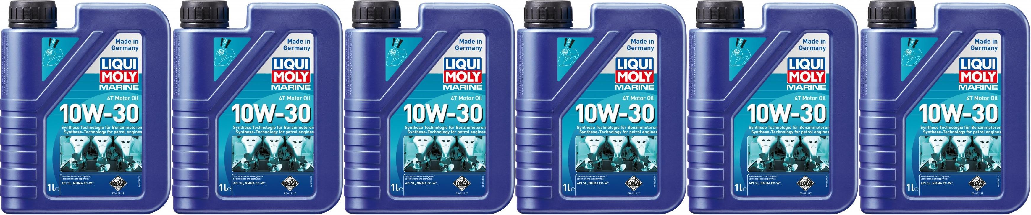 Liqui Moly 25022 Marine 4T Motor Oil 10W-30 6x 1l = 6 Liter