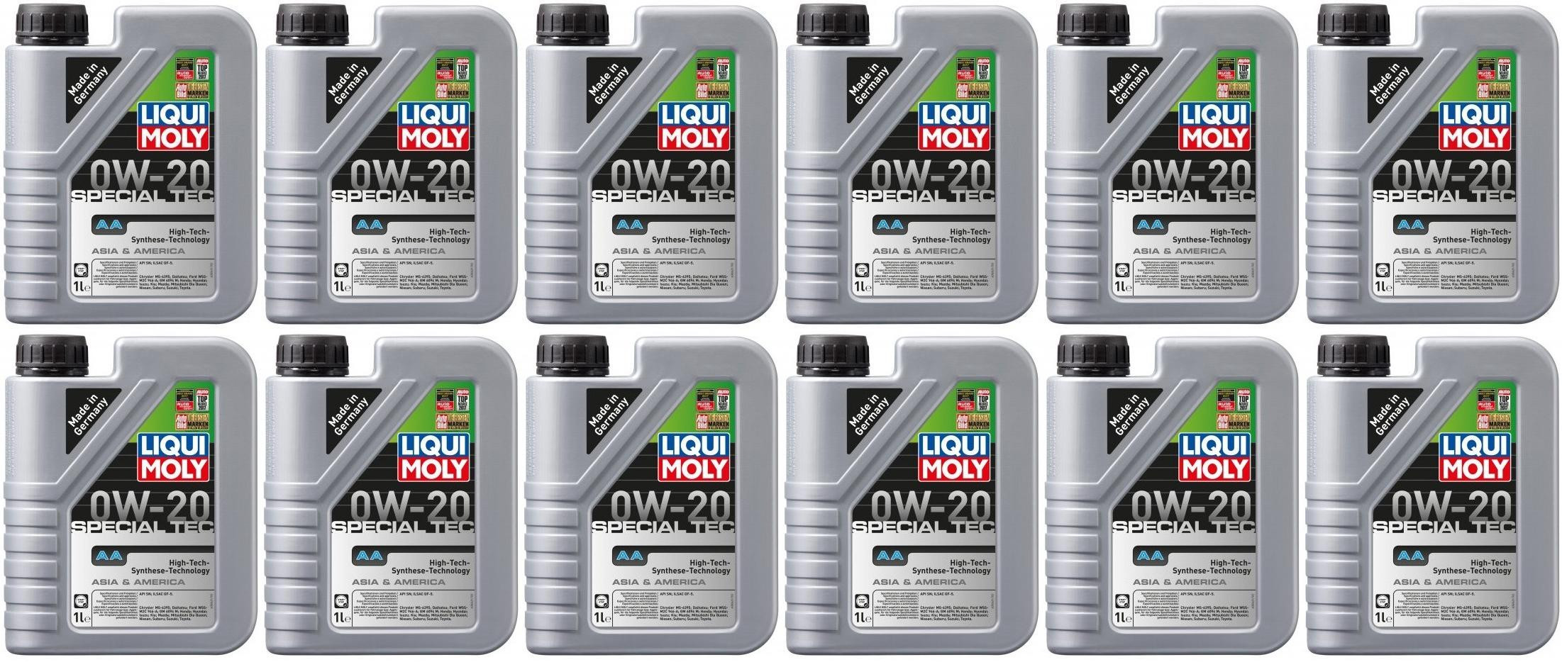 Liqui Moly 9701 Special Tec AA 0W-20 Motoröl Flasche 12x 1l = 12 Liter