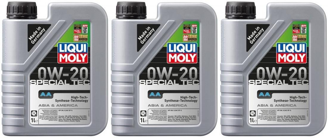 Liqui Moly 9701 Special Tec AA 0W-20 Motoröl Flasche 3x 1l = 3 Liter