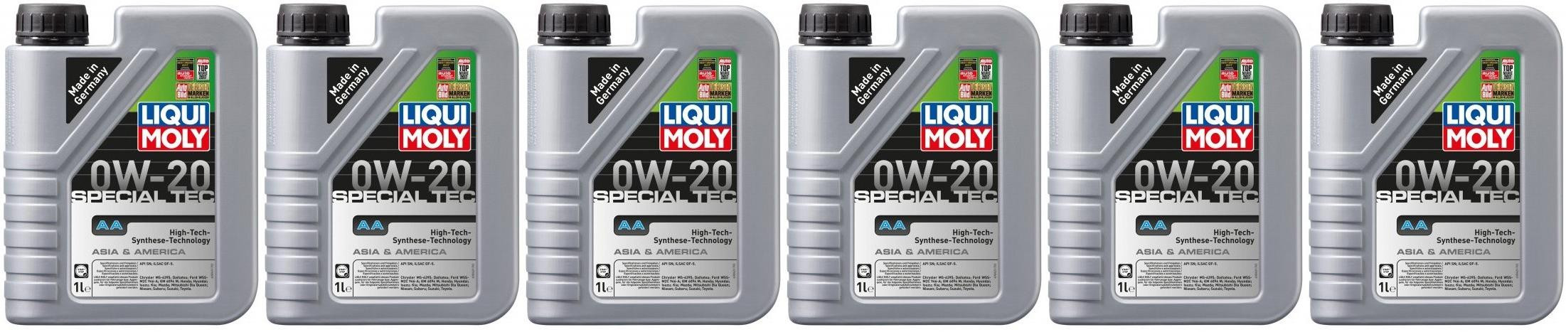 Liqui Moly 9701 Special Tec AA 0W-20 Motoröl Flasche 6x 1l = 6 Liter