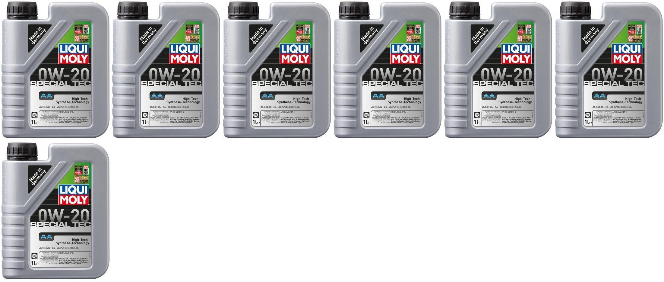 Liqui Moly 9701 Special Tec AA 0W-20 Motoröl Flasche 7x 1l = 7 Liter