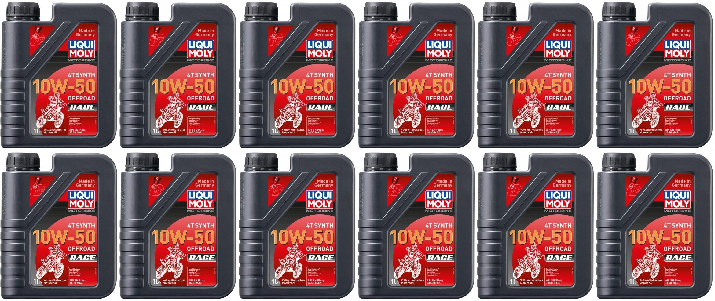 Liqui Moly 3051 Motorbike 4T Synth 10W-50 Offroad Race 12x 1l = 12 Liter