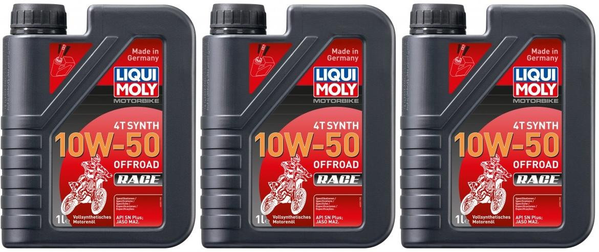 Liqui Moly 3051 Motorbike 4T Synth 10W-50 Offroad Race 3x 1l = 3 Liter