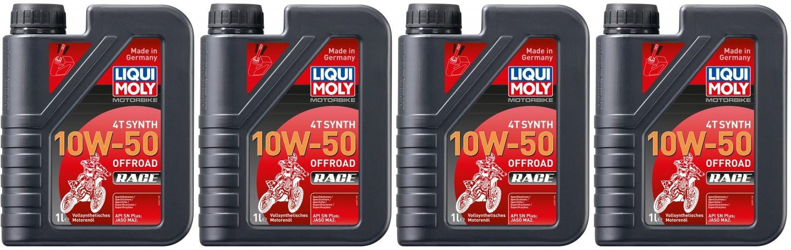 Liqui Moly 3051 Motorbike 4T Synth 10W-50 Offroad Race 4x 1l = 4 Liter