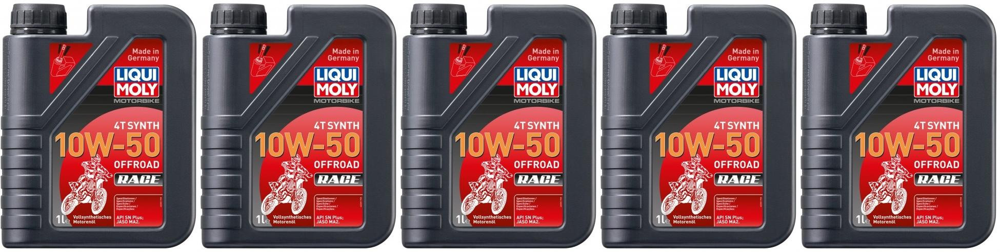 Liqui Moly 3051 Motorbike 4T Synth 10W-50 Offroad Race 5x 1l = 5 Liter